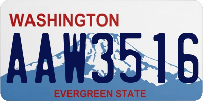 WA license plate AAW3516