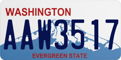 WA license plate AAW3517