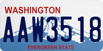 WA license plate AAW3518