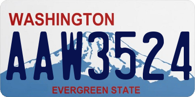 WA license plate AAW3524