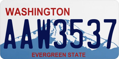 WA license plate AAW3537