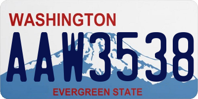 WA license plate AAW3538
