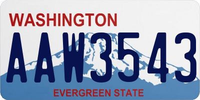 WA license plate AAW3543