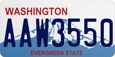 WA license plate AAW3550