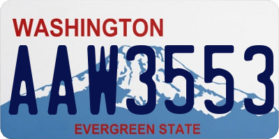 WA license plate AAW3553