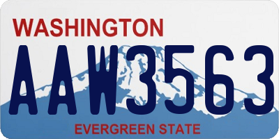 WA license plate AAW3563