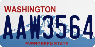 WA license plate AAW3564