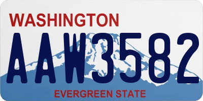 WA license plate AAW3582