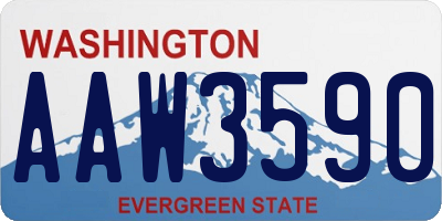 WA license plate AAW3590