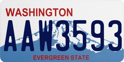 WA license plate AAW3593