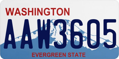 WA license plate AAW3605