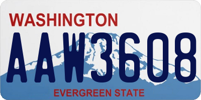 WA license plate AAW3608