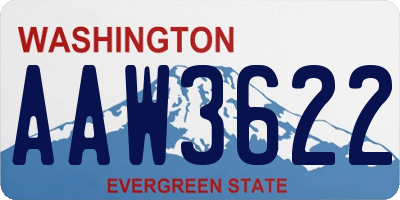 WA license plate AAW3622