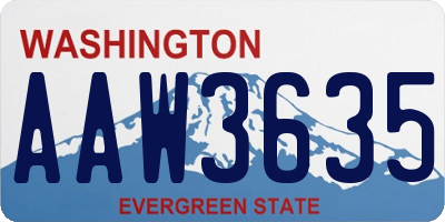 WA license plate AAW3635