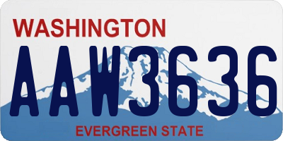 WA license plate AAW3636