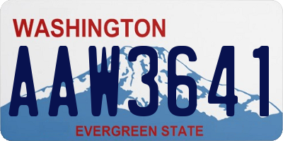 WA license plate AAW3641