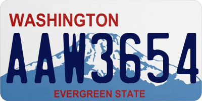 WA license plate AAW3654