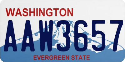 WA license plate AAW3657