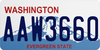 WA license plate AAW3660
