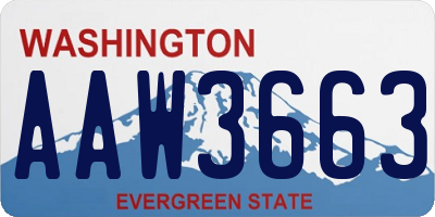 WA license plate AAW3663