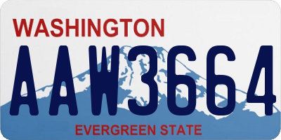 WA license plate AAW3664
