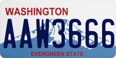 WA license plate AAW3666