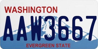 WA license plate AAW3667