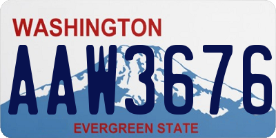 WA license plate AAW3676