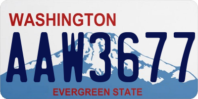 WA license plate AAW3677