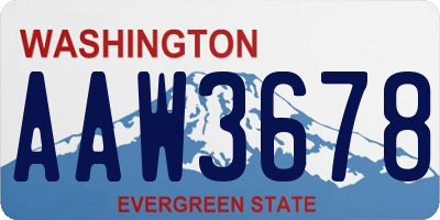 WA license plate AAW3678