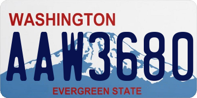 WA license plate AAW3680