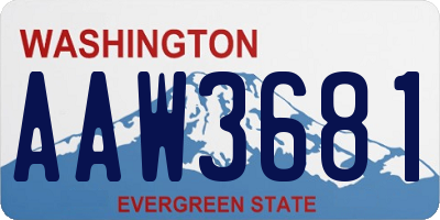 WA license plate AAW3681