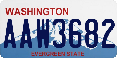WA license plate AAW3682