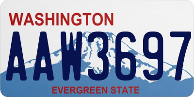 WA license plate AAW3697