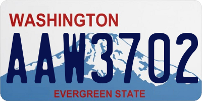 WA license plate AAW3702