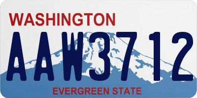 WA license plate AAW3712