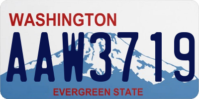 WA license plate AAW3719