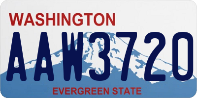 WA license plate AAW3720