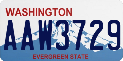 WA license plate AAW3729