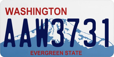 WA license plate AAW3731