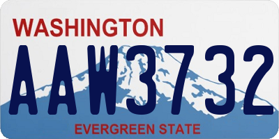 WA license plate AAW3732