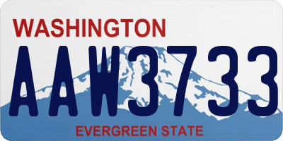 WA license plate AAW3733