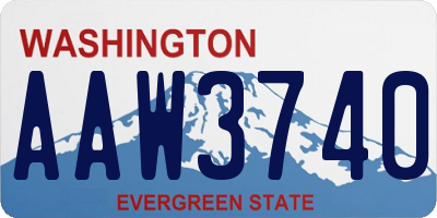 WA license plate AAW3740