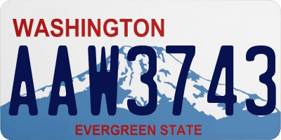WA license plate AAW3743