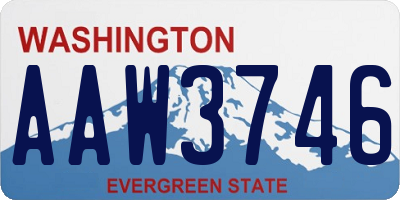 WA license plate AAW3746