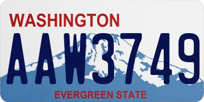 WA license plate AAW3749
