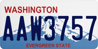 WA license plate AAW3757