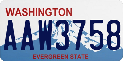 WA license plate AAW3758