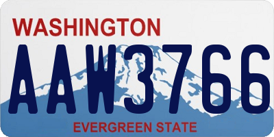 WA license plate AAW3766
