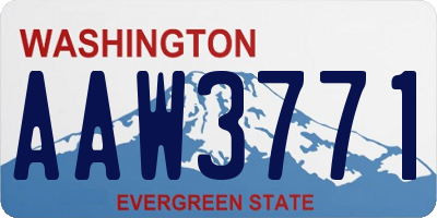 WA license plate AAW3771